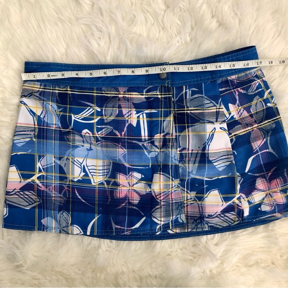 Raya Sun Wrap Skirt Swimwear Beach Cover Up Blue Reversible Floral Print NEW - Picture 5 of 9